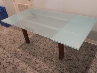 Glass Top Kitchen Dining Table