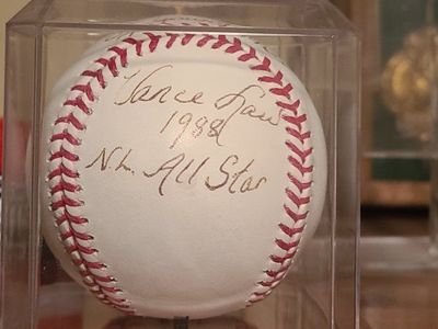 Vance Law Autographed Baseball - 1988 N.L. All Star Inscription - Display Case Included