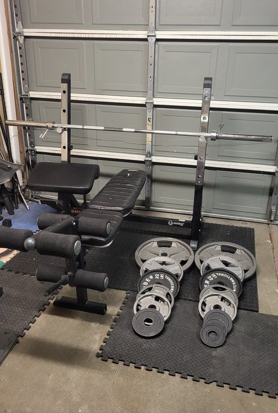Bench and 244 pounds of weighst
