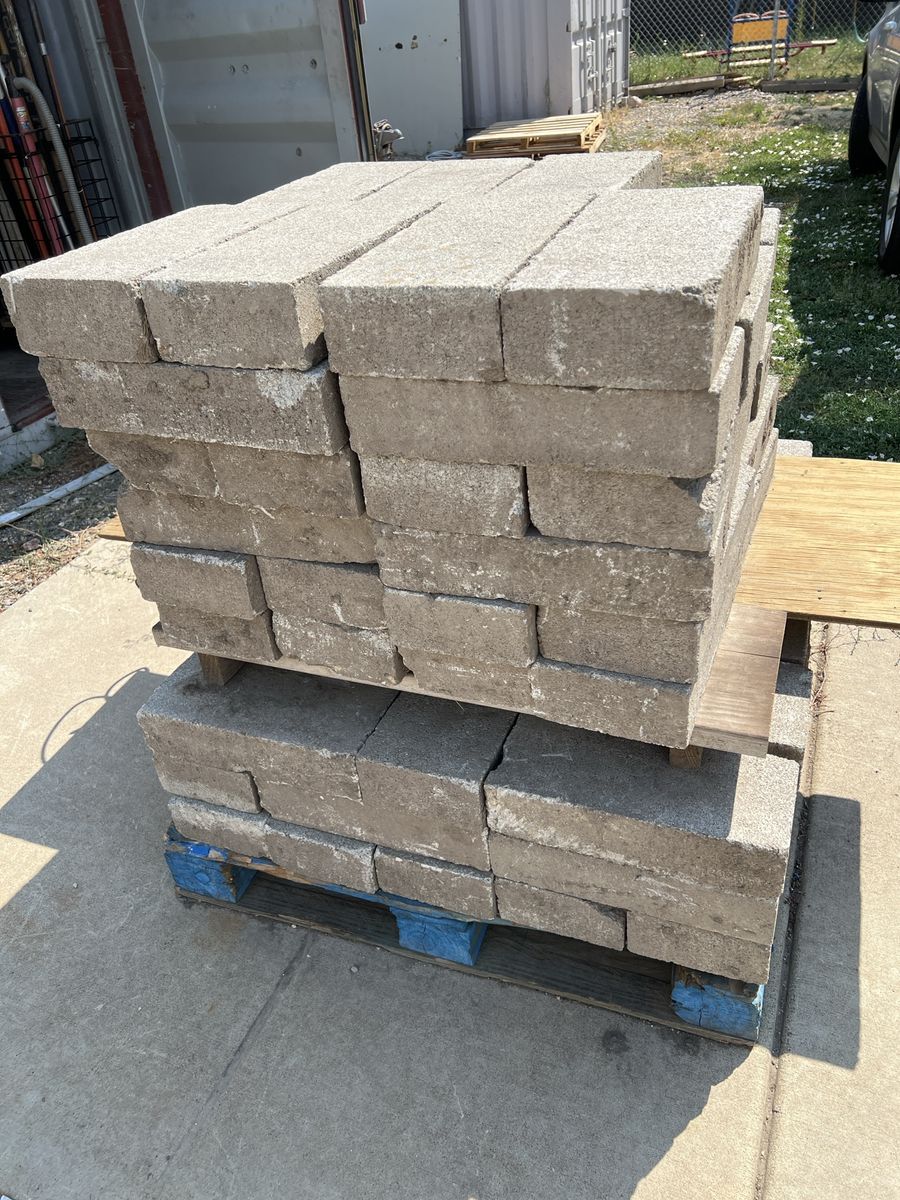 92 Used Cement pavers 15-1/2 X 7-1/2 X 3-1/2