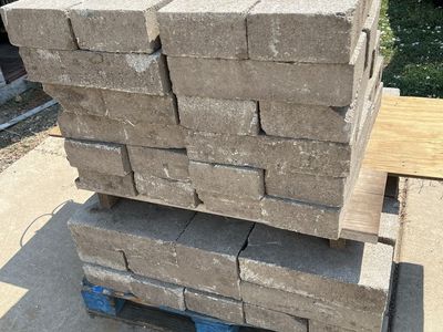 92 Used Cement pavers 15-1/2 X 7-1/2 X 3-1/2