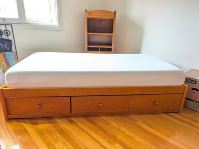 Twin Bed Frame + Memory Foam Mattress (Cool Gel)