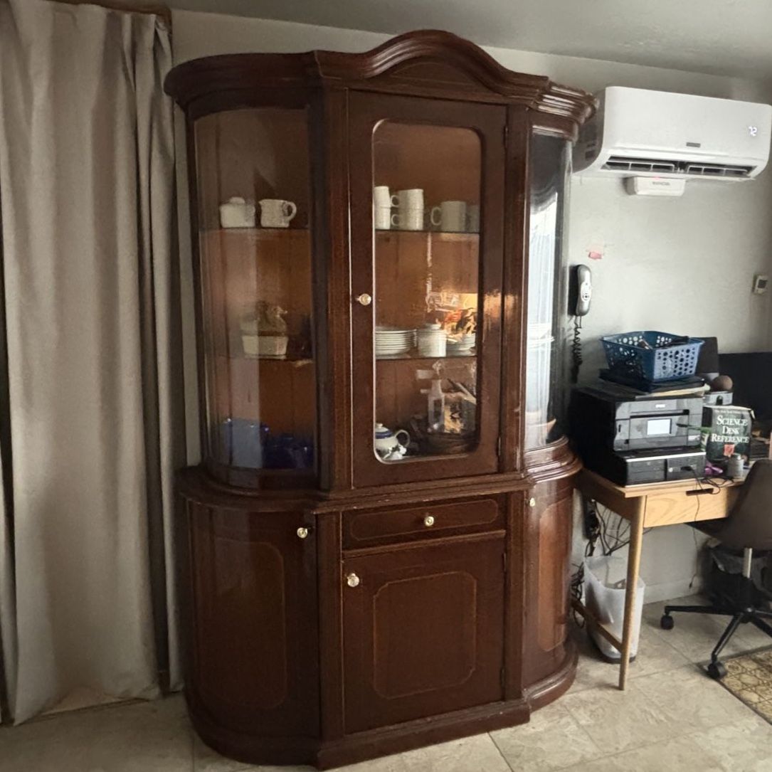 Cabinet with Rounded Glass Doors