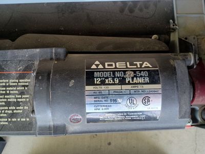 Delta 22-540 12" Portable Planer 120V 15A Woodworking Tool
