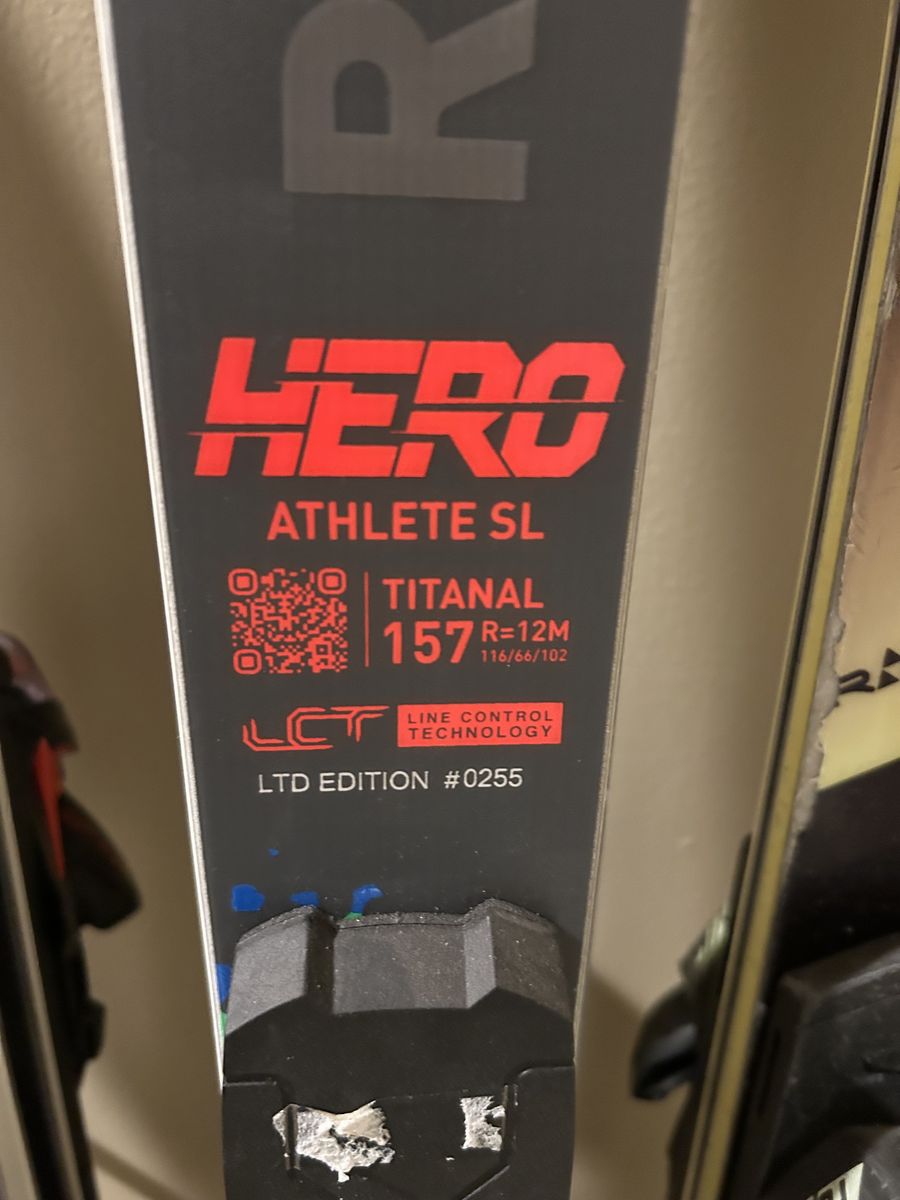 Rossignol Hero FIS SL 157cm – 2-Ski Match Package (1 NEW, 1 USED w/ Look SPX12)