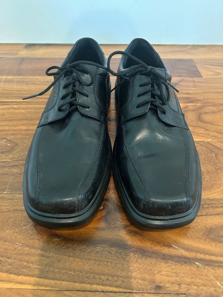 ECCO Men's Black Leather Dress Shoes - Size EU 44 (US 10-10.5) - Excellent Condition