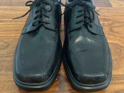 ECCO Men's Black Leather Dress Shoes - Size EU 44 (US 10-10.5) - Excellent Condition
