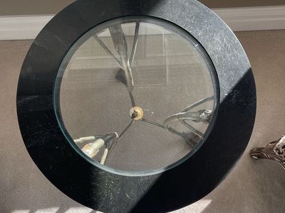 Stone and glass end table
