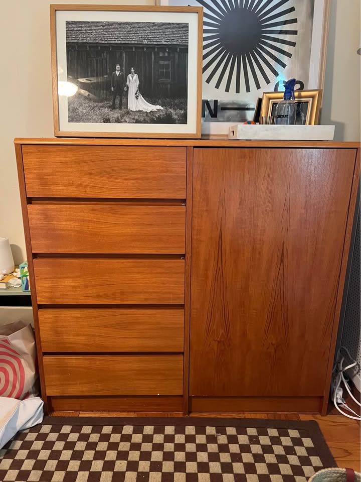 Mid-Century Teak Dresser / Wardrobe Cabinet