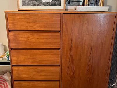 Mid-Century Teak Dresser / Wardrobe Cabinet
