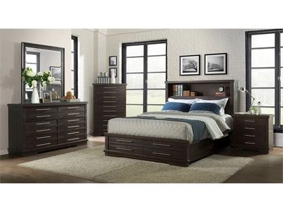 King Bookcase Storage Bedroom Set