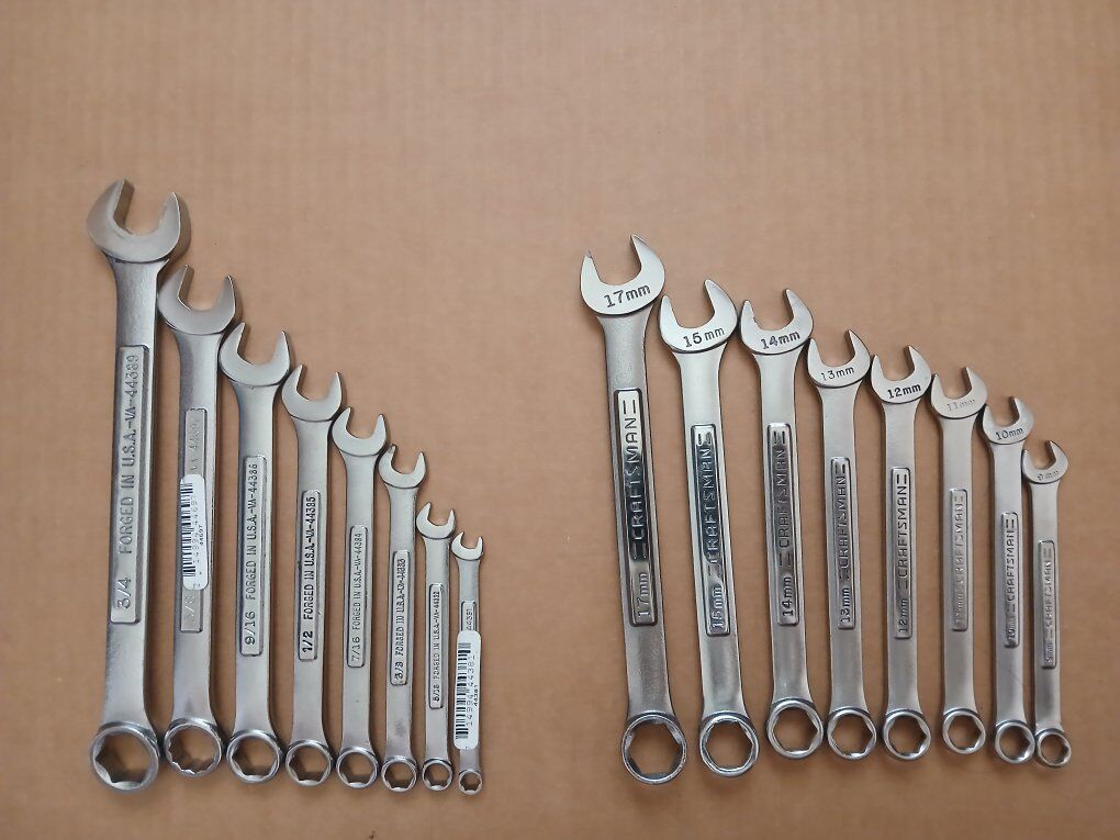 Craftsman Wrenches 6 Point USA 16 Pcs. Metric SAE