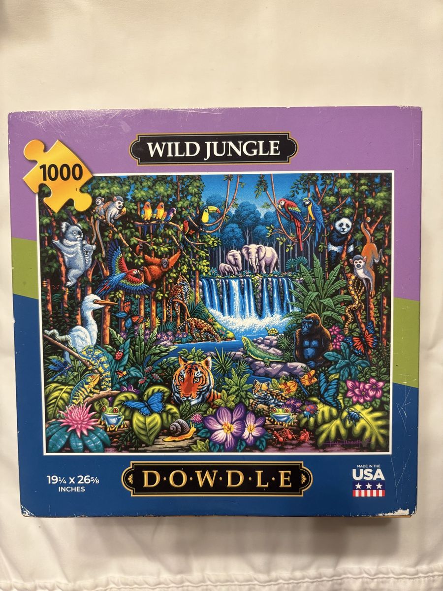 Dowdle Wild Jungle 1000 Piece Jigsaw Puzzle - 19.25" x 26.625" - Made in USA