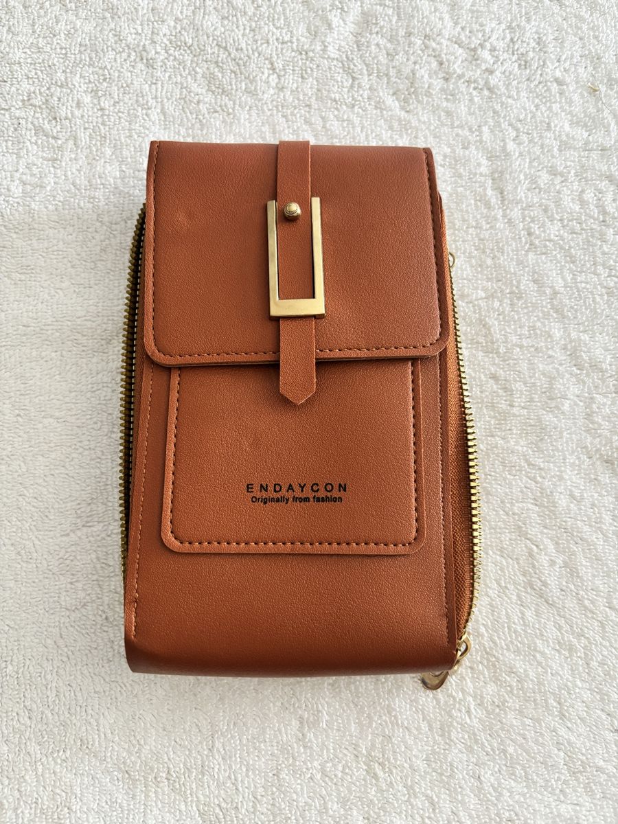 NWT Endaycon Touchscreen Crossbody Phone Bag Wallet - Camel Brown