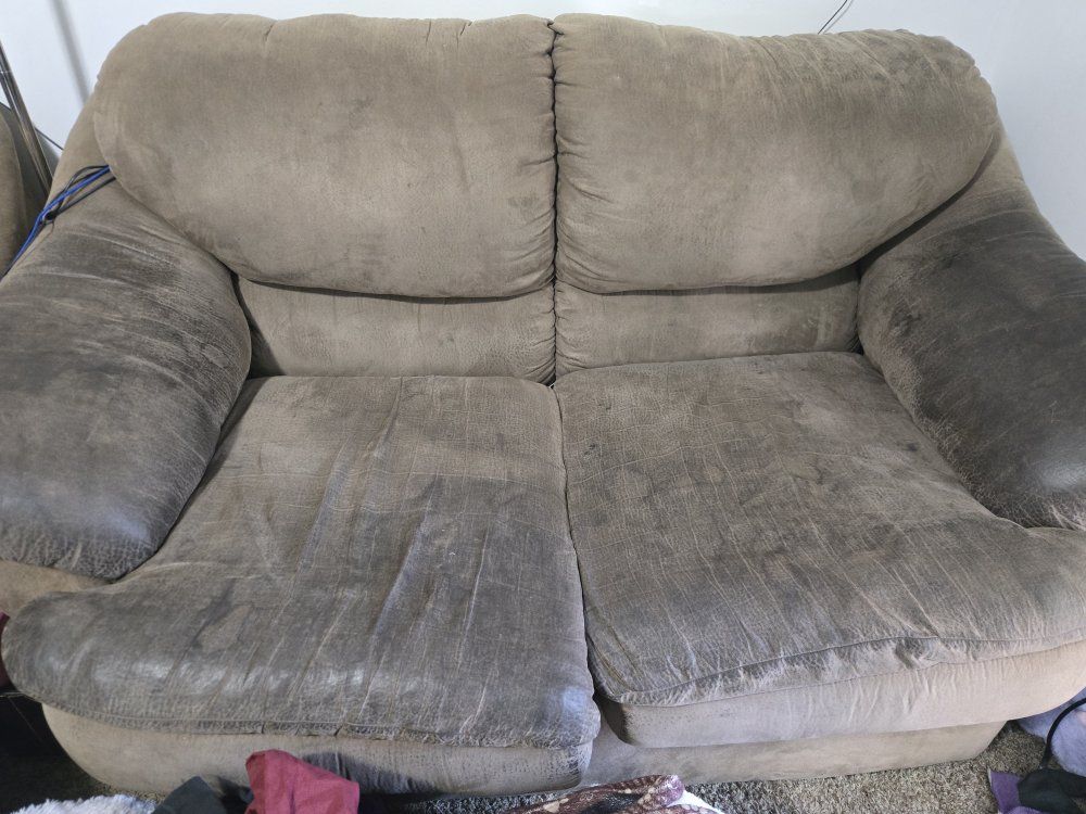 Brown Microfiber Loveseat Couch