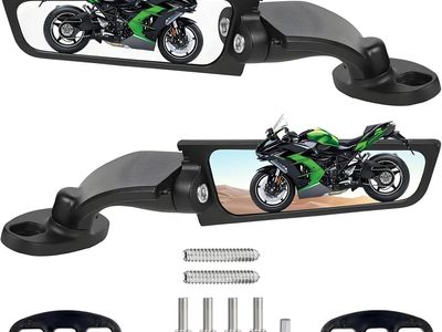 NEW Motorcycle Mirrors Stealth Mirror Wind Wing Side Rearview Mirrors for Kawasaki Ninja 650 Ninja 500 Ninja 400 300, etc.