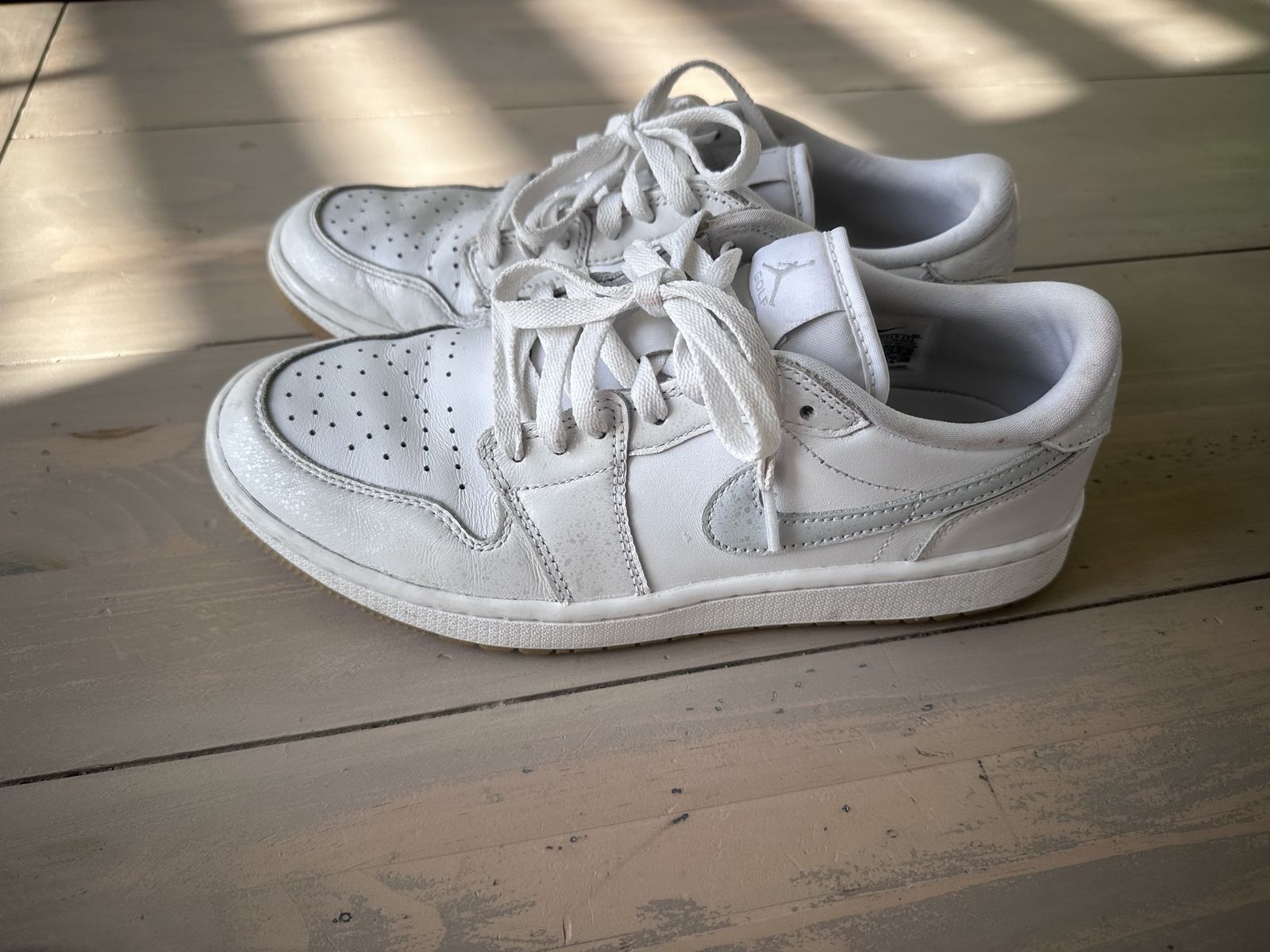 Air Jordan 1 Low Gum Platinum White Golf Shoes size 8