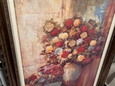 Framed Floral Still Life Painting Print