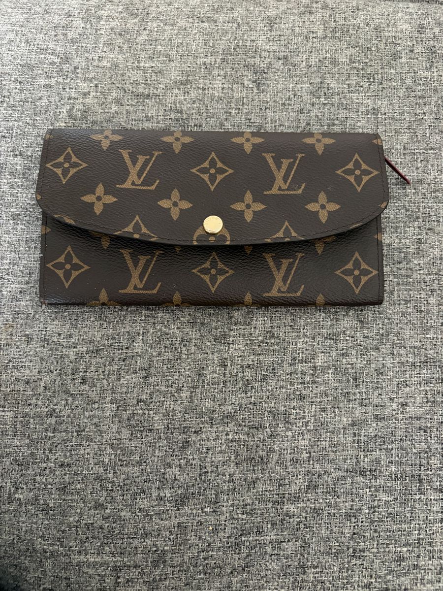 Authentic Louis Vuitton Monogram Josephine Wallet - Brown/Red, Made in France