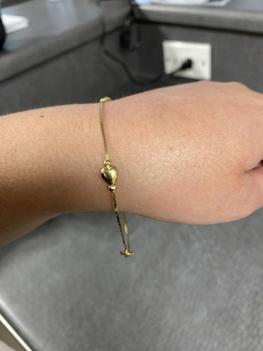 Gold plated heart bracelet 