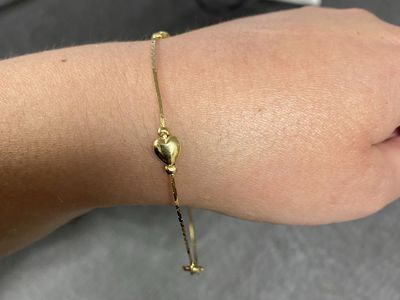 Gold plated heart bracelet