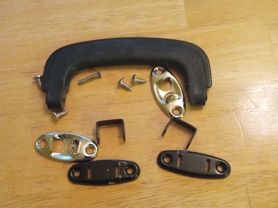 Guitar, violin and other musical instrument case handle with hardware