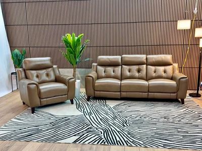 Malibu Leather Power Reclining Sofa + Recliner 70% OFF WEEKEND SALE