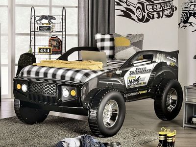 Twin car bed with mattress