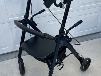 Upright Rollator Walker | Forearm Rests | Seat & Backrest | Blue