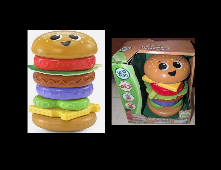 Baby/Kids Toy - LeapFrog 4-in-1 Learning Hamburger Plastic, Fabric Stacking & Nesting - leap frog
