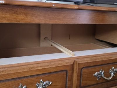 Vintage Wooden Multi-Drawer Dresser with Brass Handles