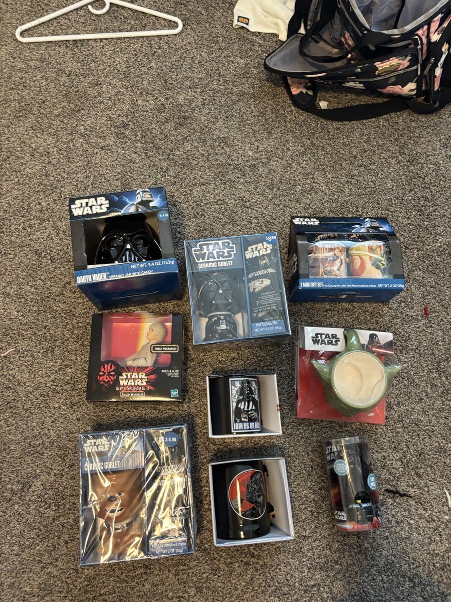Star Wars Collectibles Lot Mugs Goblets Action Figures