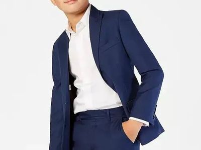 Marc Anthony Boys' Slim-Fit Suit Jacket & Pants Set - Blue, Size 14