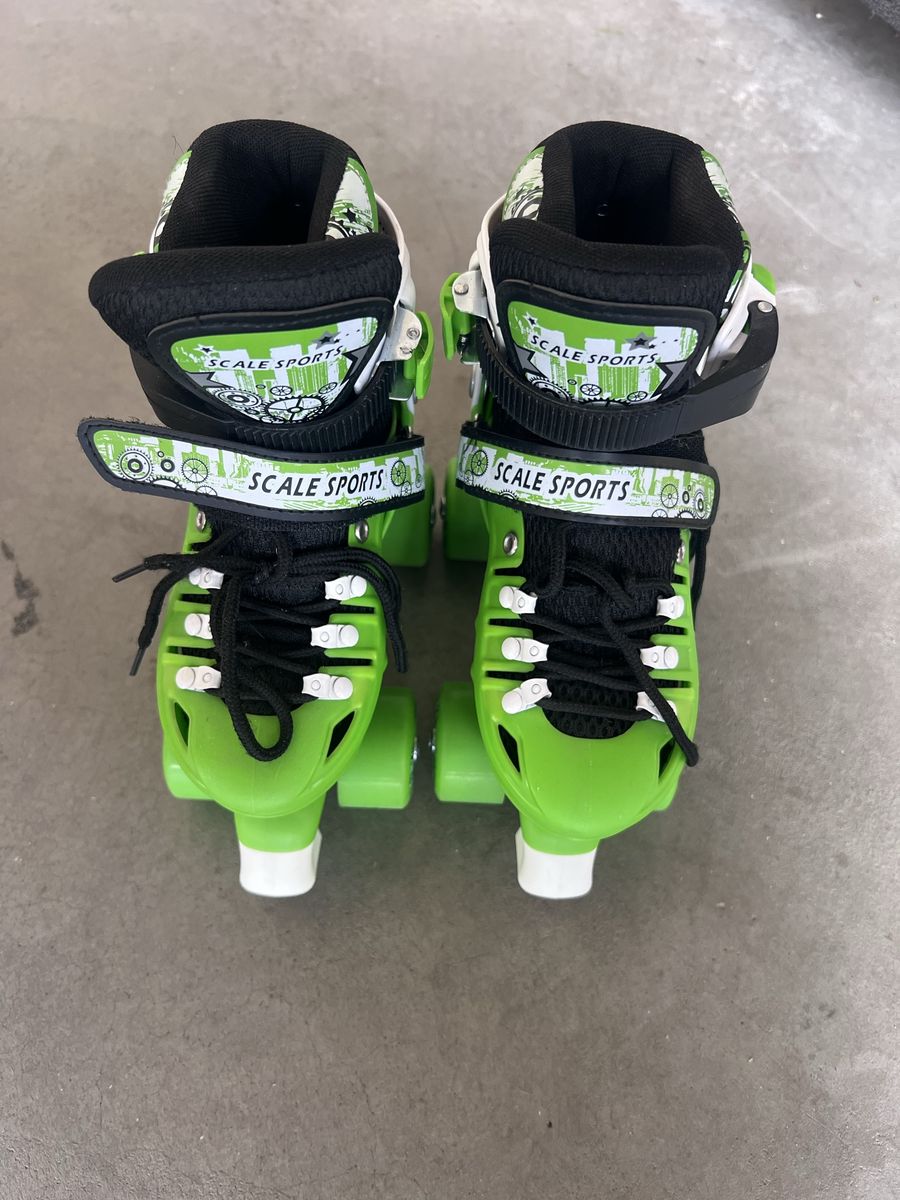 Scale Sports Adjustable Roller Skates - Green/White, Great for Kids