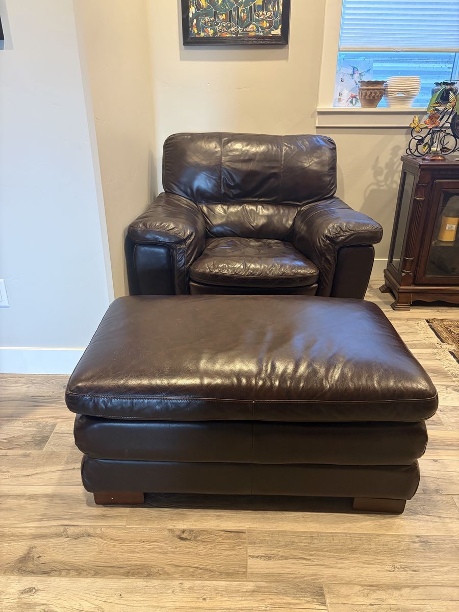 Comfy  oversized chair with ottoman