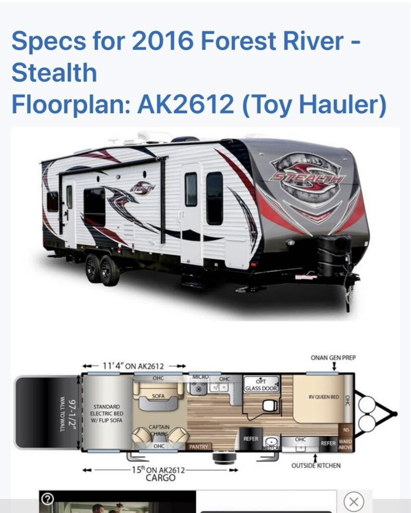 2016 Forest River Stealth AK2612