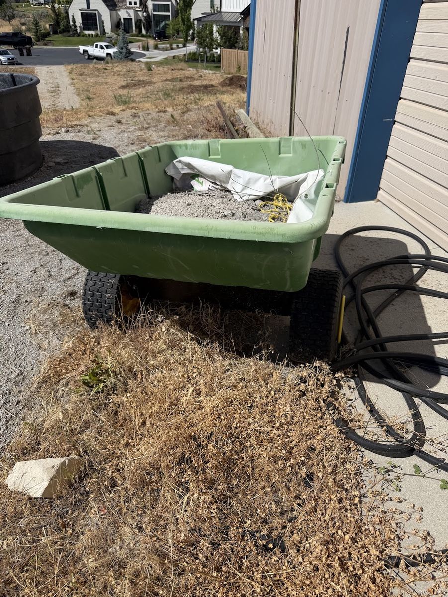 John Deere Utility Tow Behind Garden Cart Trailer Green - Poly Dump Bed