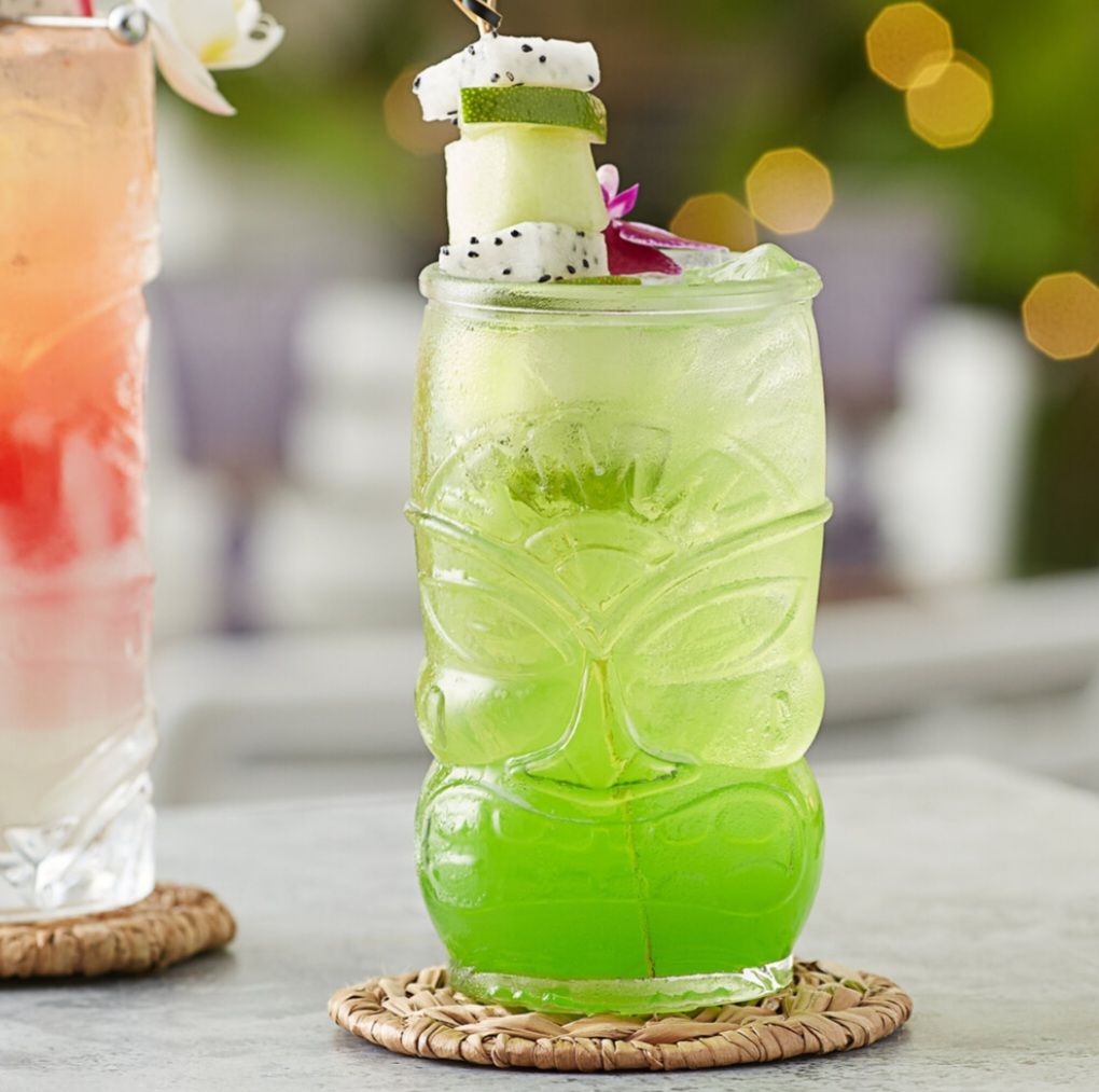 NEW! 12 Tiki Glasses Clear Set of 12