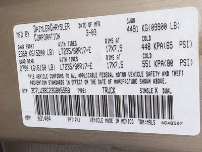 2003 DODGE RAM 3500 Laramie