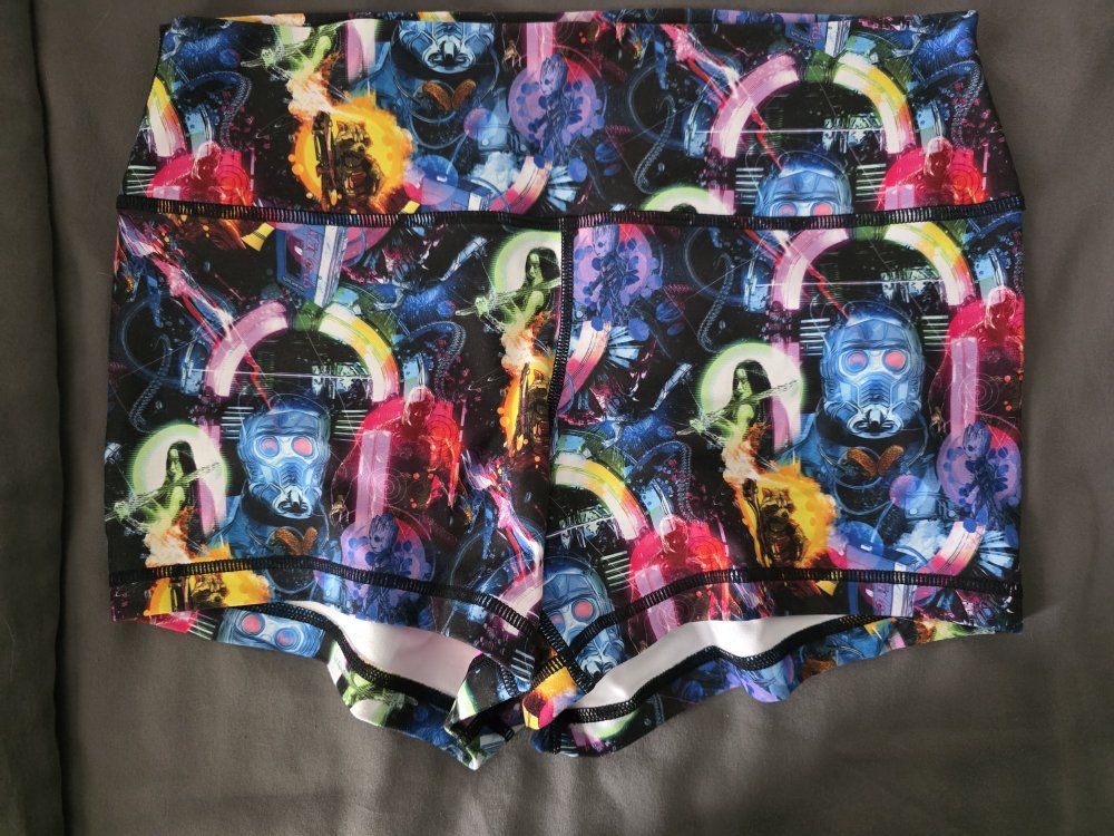 Peachy Peach Perfect Women's Medium Guardians of the Galaxy Theme Shorts, 2.5" Inseam