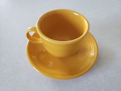 Fiesta Teacup & Saucer Marigold Colour Fiestaware