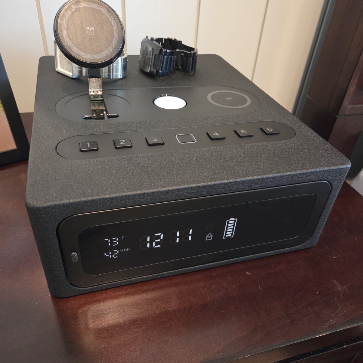 **BNIB** ZCF MATE Smart Nightstand Safe with Wireless Charging Station and Digital Clock