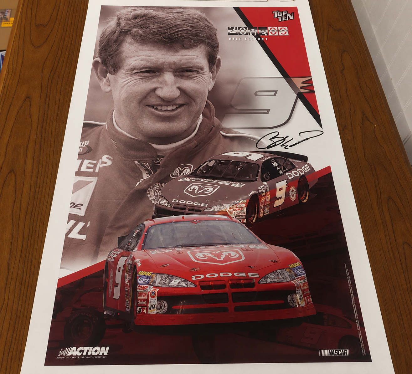 RARE Bill Elliott Hand-Signed Limited Edition NASCAR Poster #210/399 – Action Collectables/RCCA