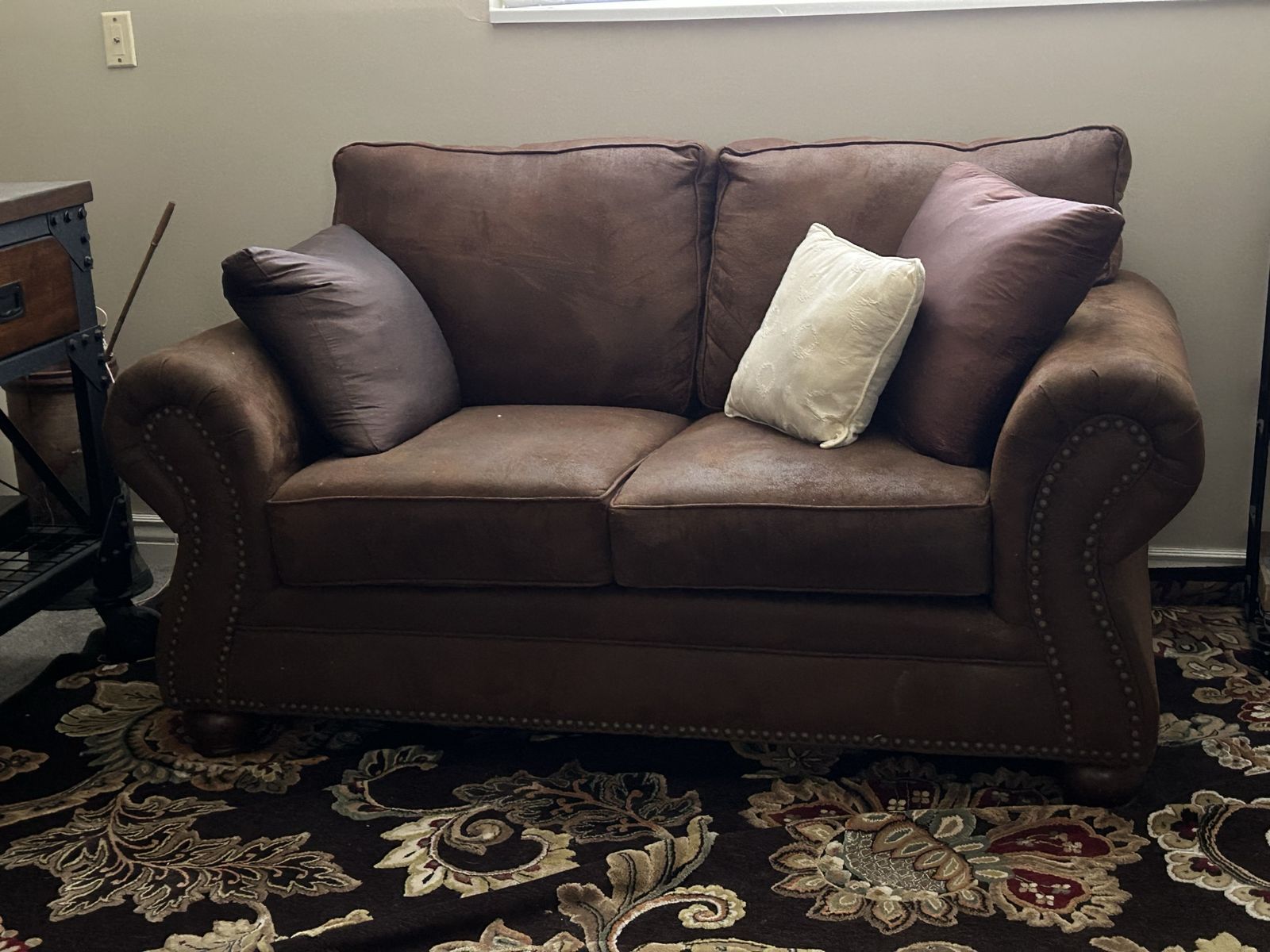 Leather Brushed couch Brown $30