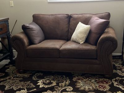 Leather Brushed couch Brown $30