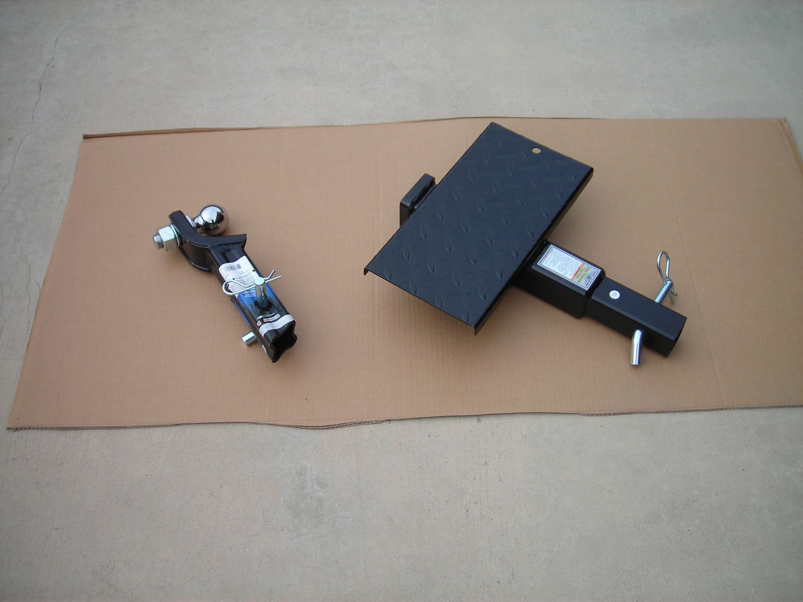 hitch extender with step, and a standard ball hitch