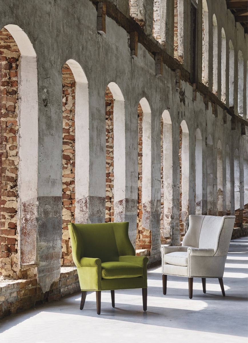 Lee Industries Chair in Velvet Marco Kiwi