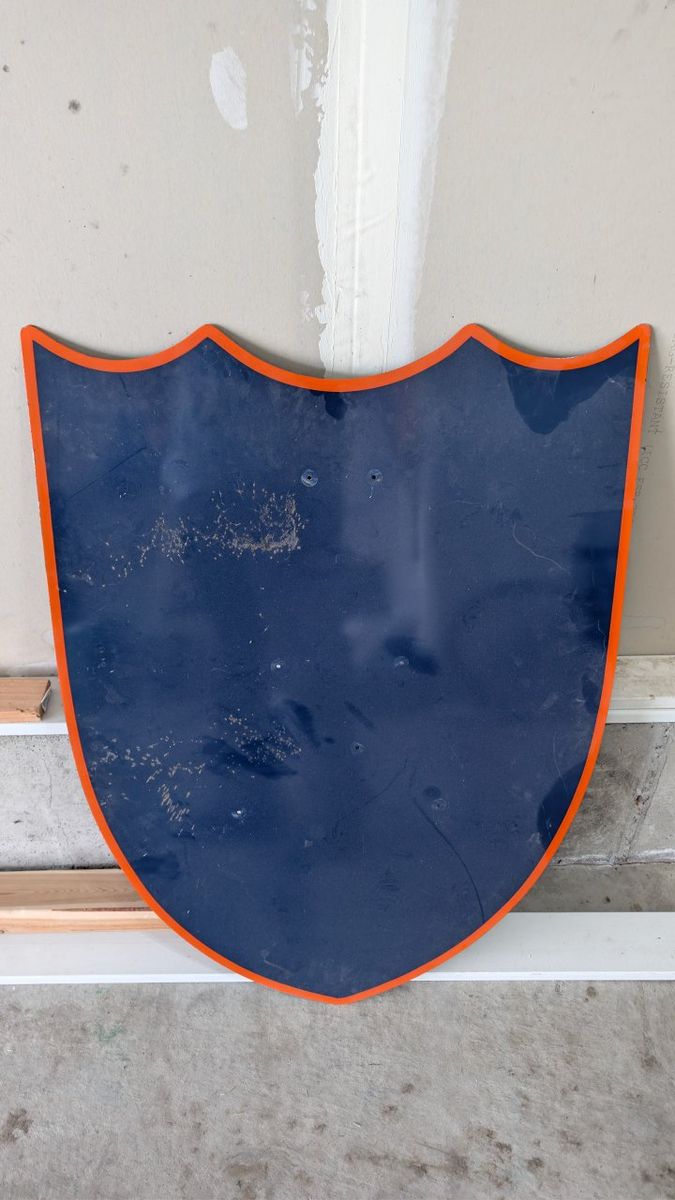 Eye Catchers Vintage Custom Band Front Shield Music Stand Crest Blue Orange