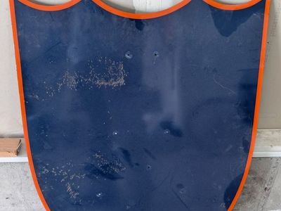 Eye Catchers Vintage Custom Band Front Shield Music Stand Crest Blue Orange