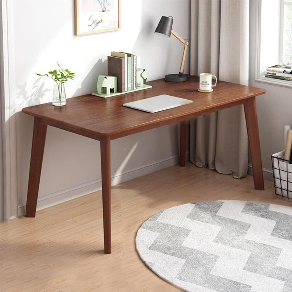 IOTXY 55in Walnut Wood Writing Desk